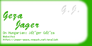 geza jager business card